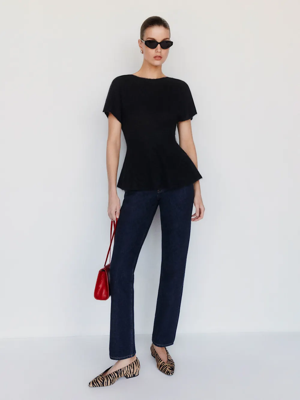 Anna Alpaca Peplum Sweater Top