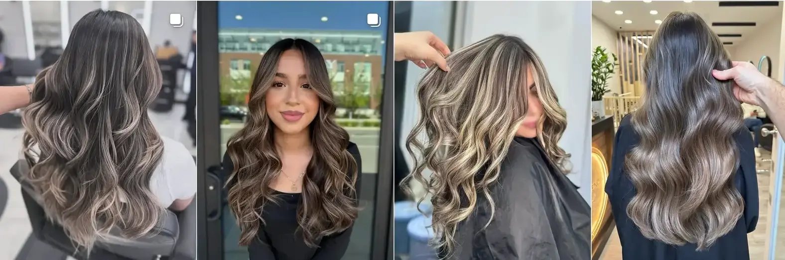 Hand painted balayage being applied section by section at the Erothots salon