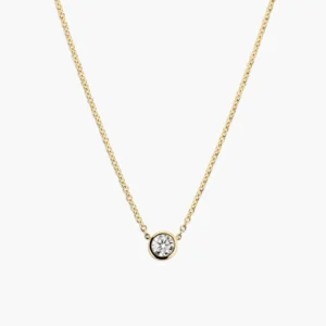Bezel Lab Grown Diamond Necklace 0.5 ct