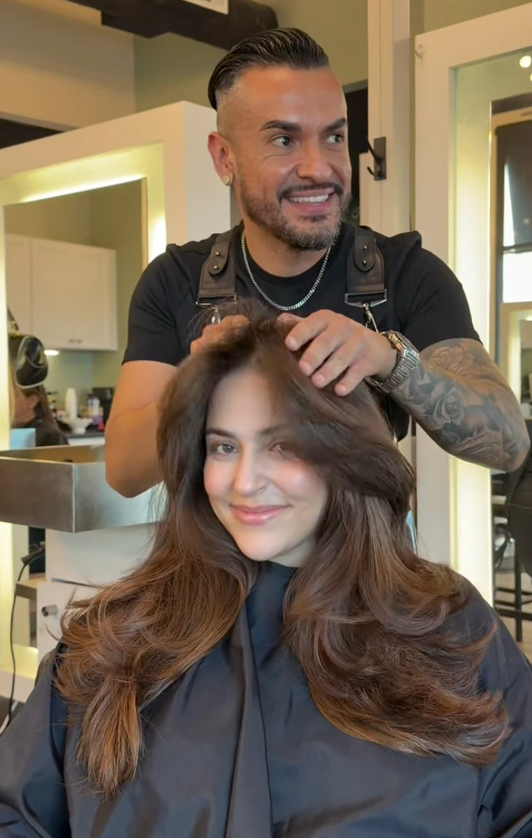 Blow dry and styling finish at the Erothots salon
