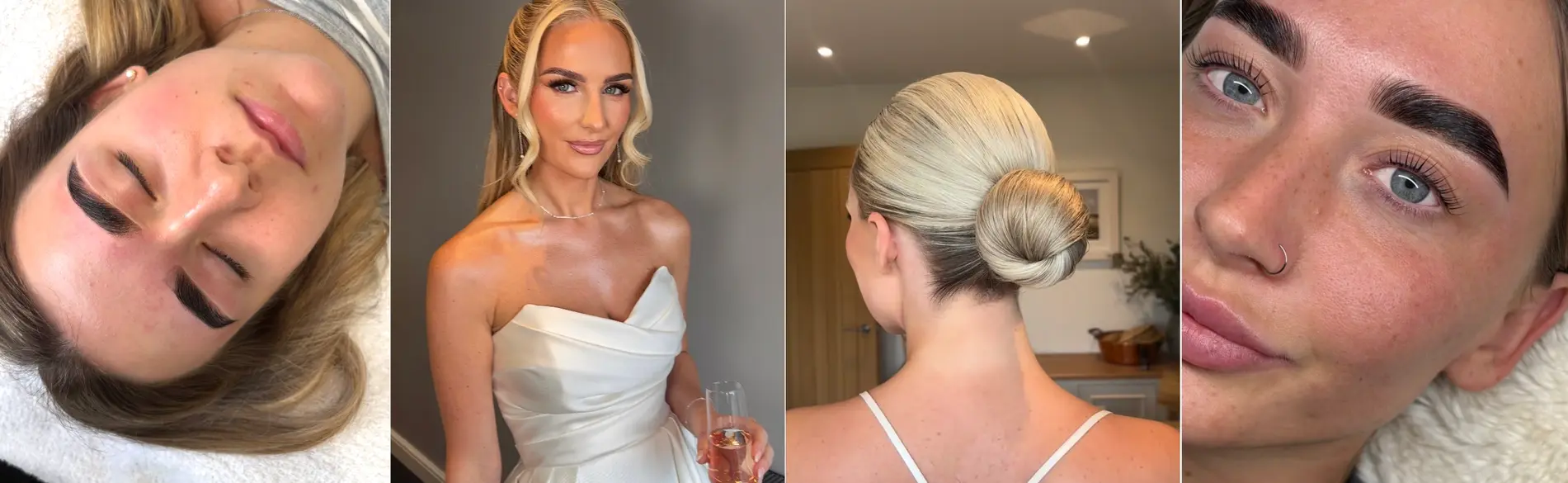 Bridal makeup being applied at the Erothots beauty salon