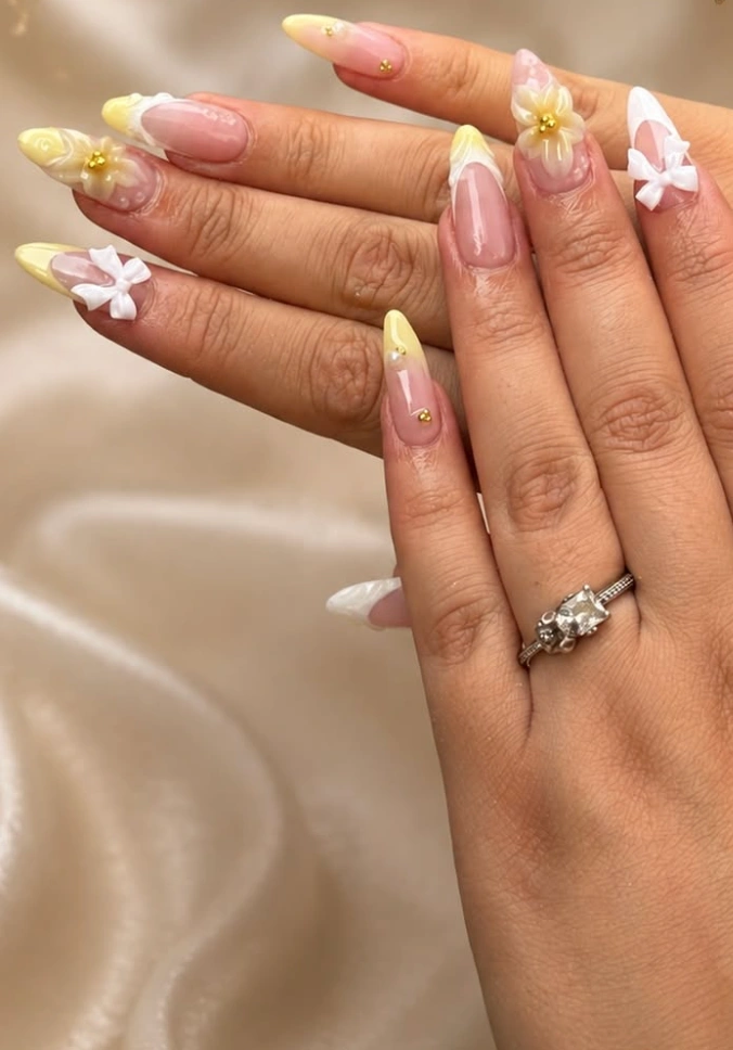 Builder gel being applied over a natural nail at Erothots