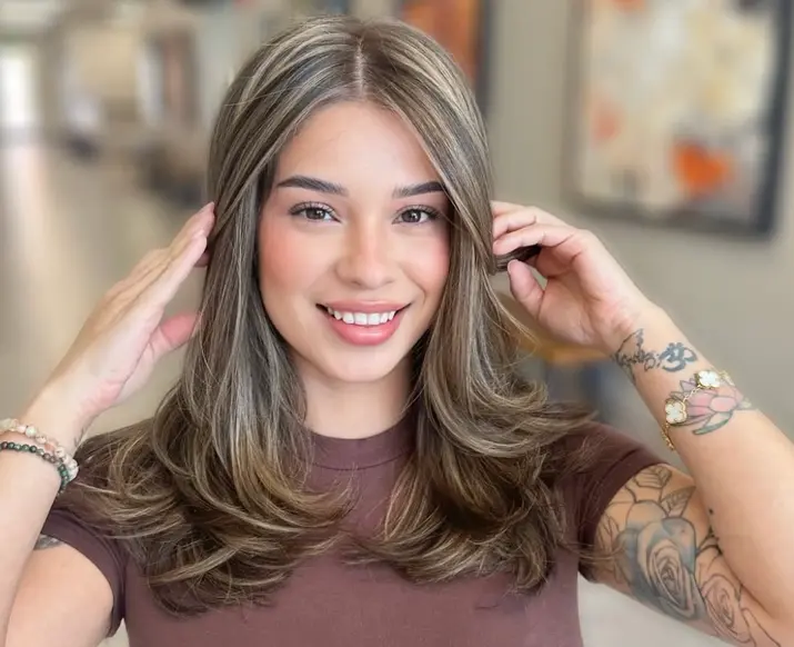 Classic balayage with soft hand painted lightening