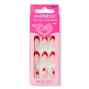 Impress French Design Medium Almond Press On Nails  Lover