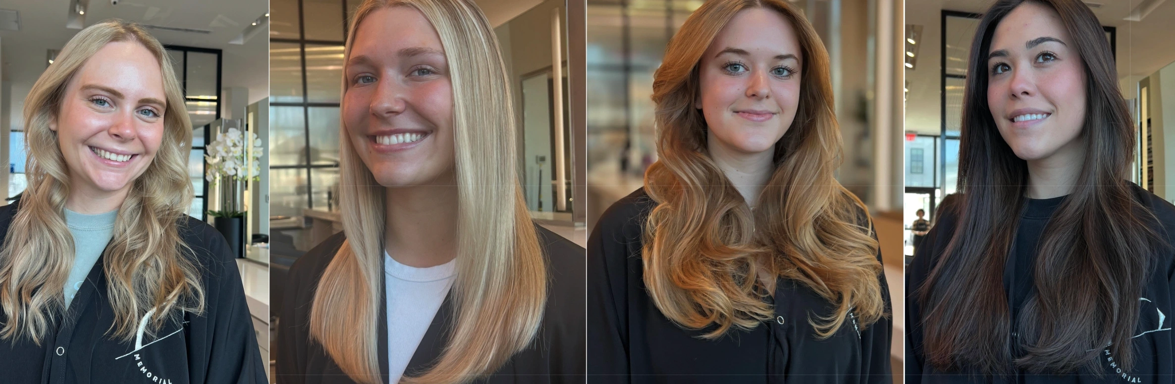 Keratin smoothing treatment being sealed section by section at the Erothots salon
