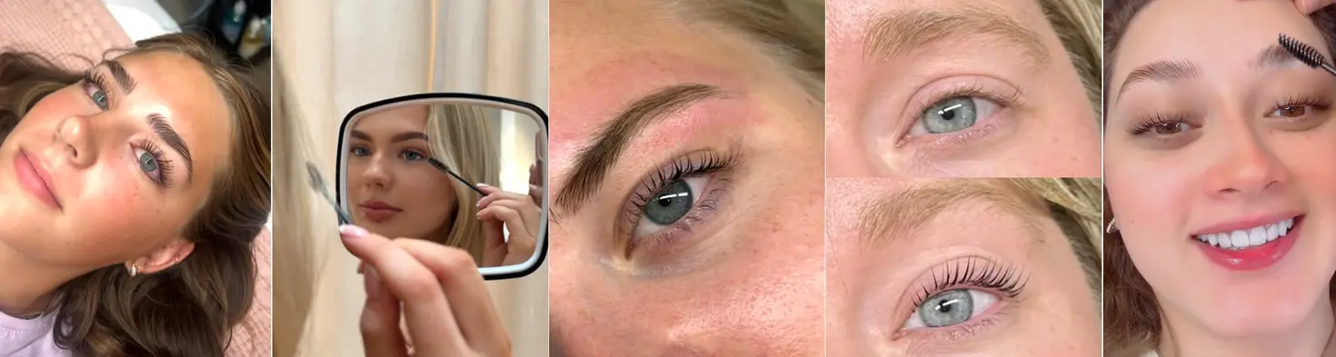Lash lift treatment being carried out at the Erothots beauty salon