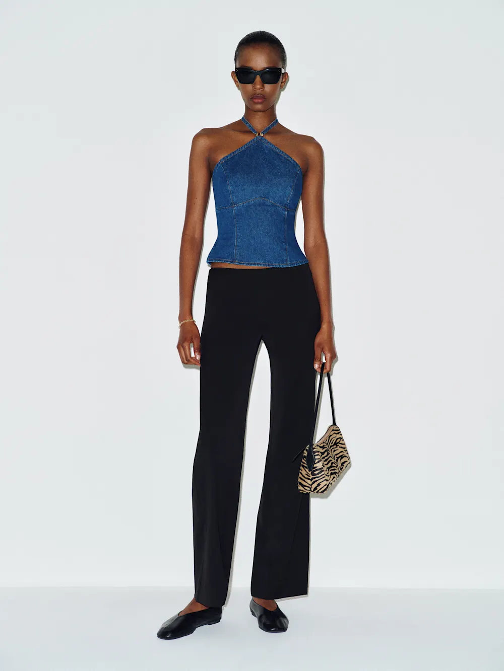 Meghan Denim Halter Top