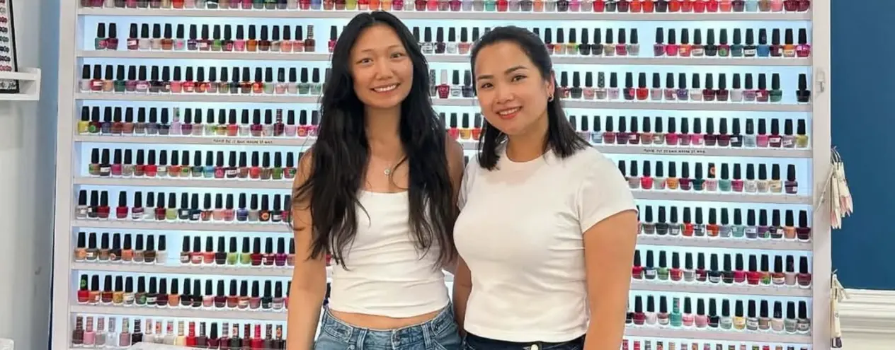 Hand painted nail art at the Erothots beauty salon