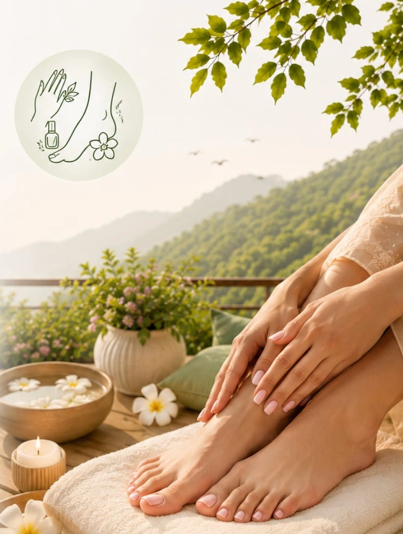 Ten minute foot and lower leg massage during a spa pedicure