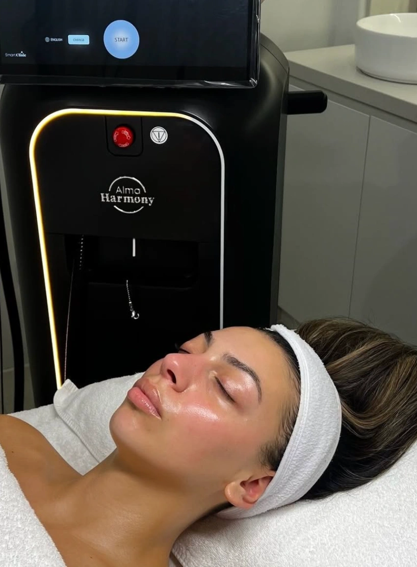 Sun protection being applied at the end of a facial at Erothots