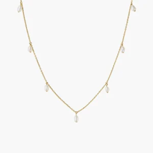 Tiny Pearl Station Necklace