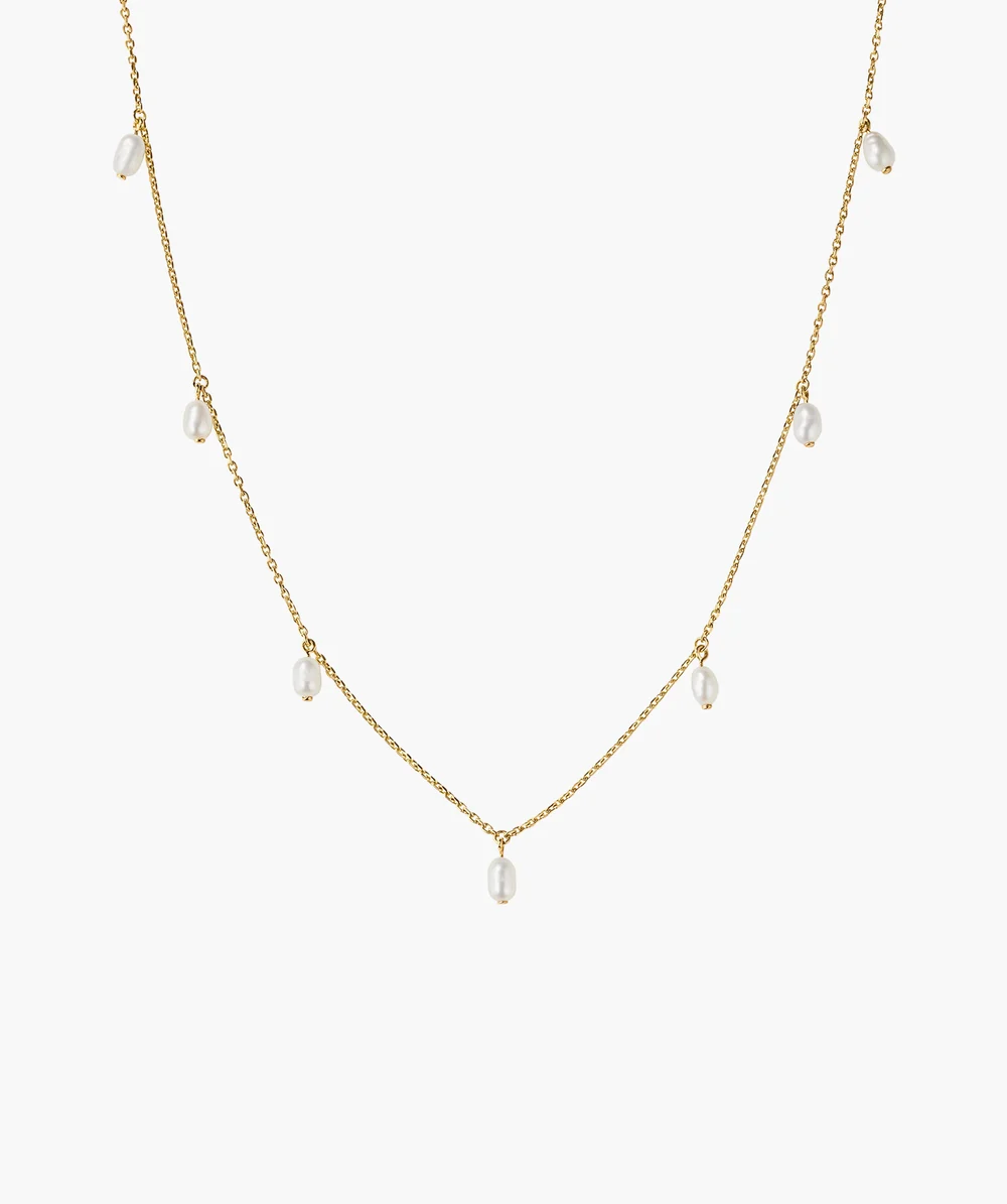 Tiny Pearl Station Necklace