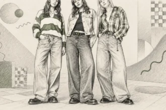 Wide Leg Denim Outfits And The 90s Revival Trend